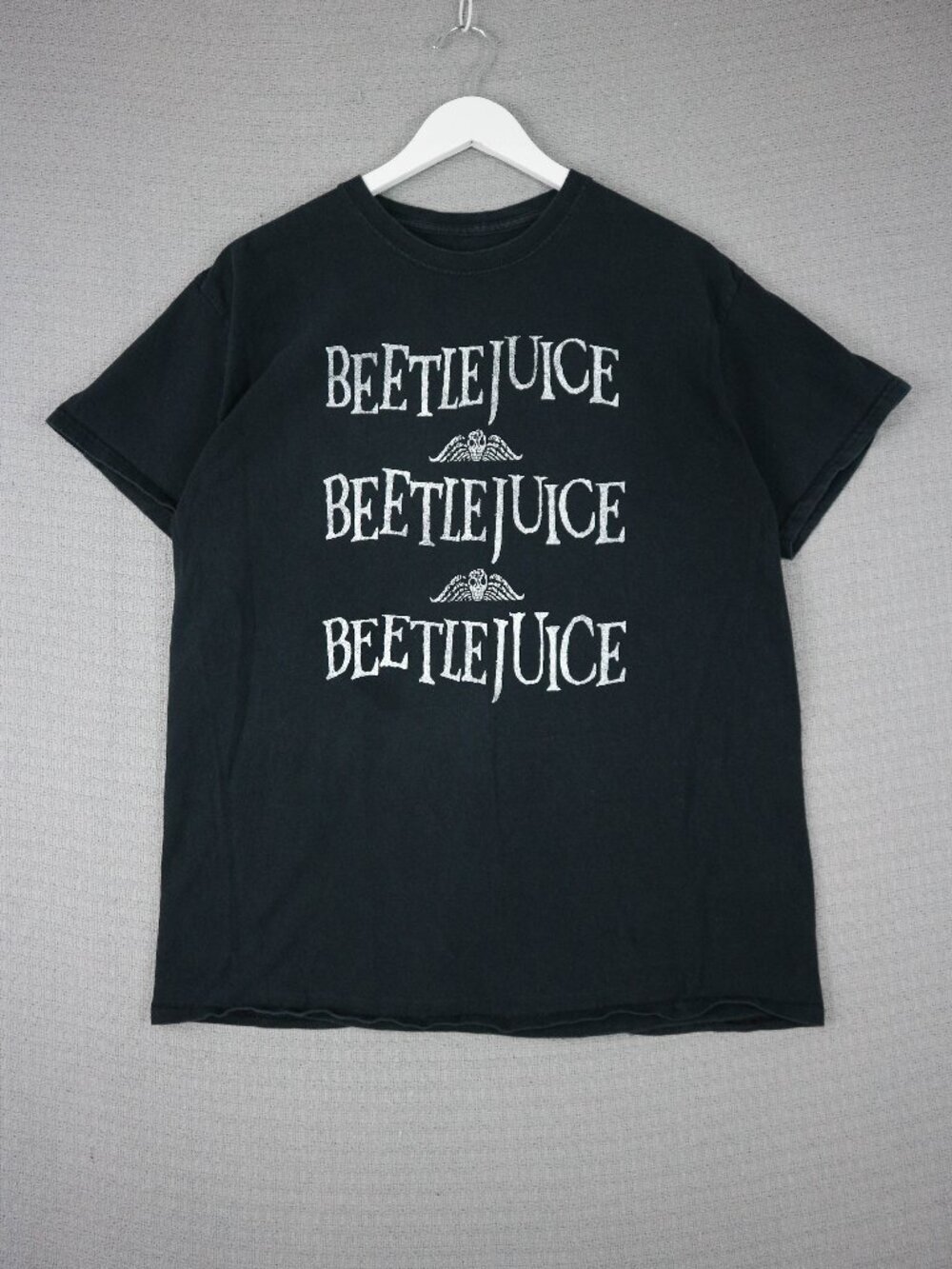 Beetlejuice Movie Logo Quote Tee Mens Black Cotton Shirt Large